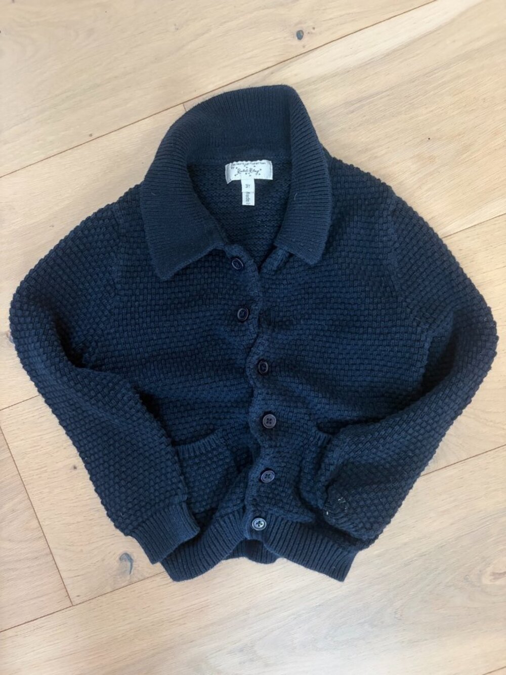 Rachel Riley 3Y Navy Waffle Knit Cardigan Heritage